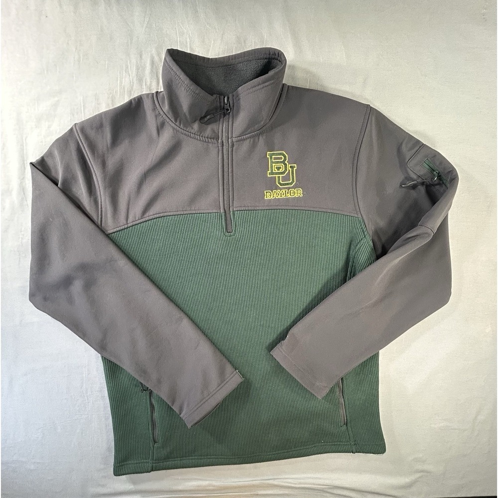 Colosseum Baylor Bears Tortugas quarter-zip jacket Men's Large College Has Flaw